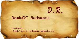 Demkó Radamesz névjegykártya